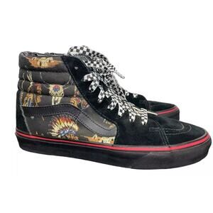 VANS Mens 7.5 Women’s 9 SK8 Hi Shoes Native American Tribe Regalia Print RARE